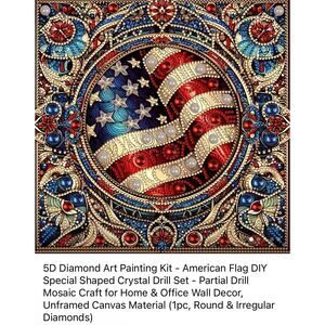 Diamond art kits American Flag for adults 11.8x11.8 inches